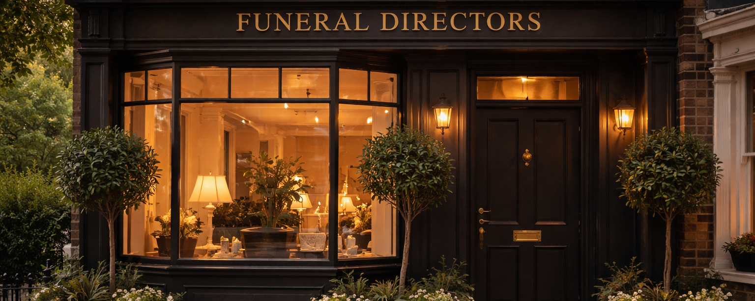 Outside of a funeral directors