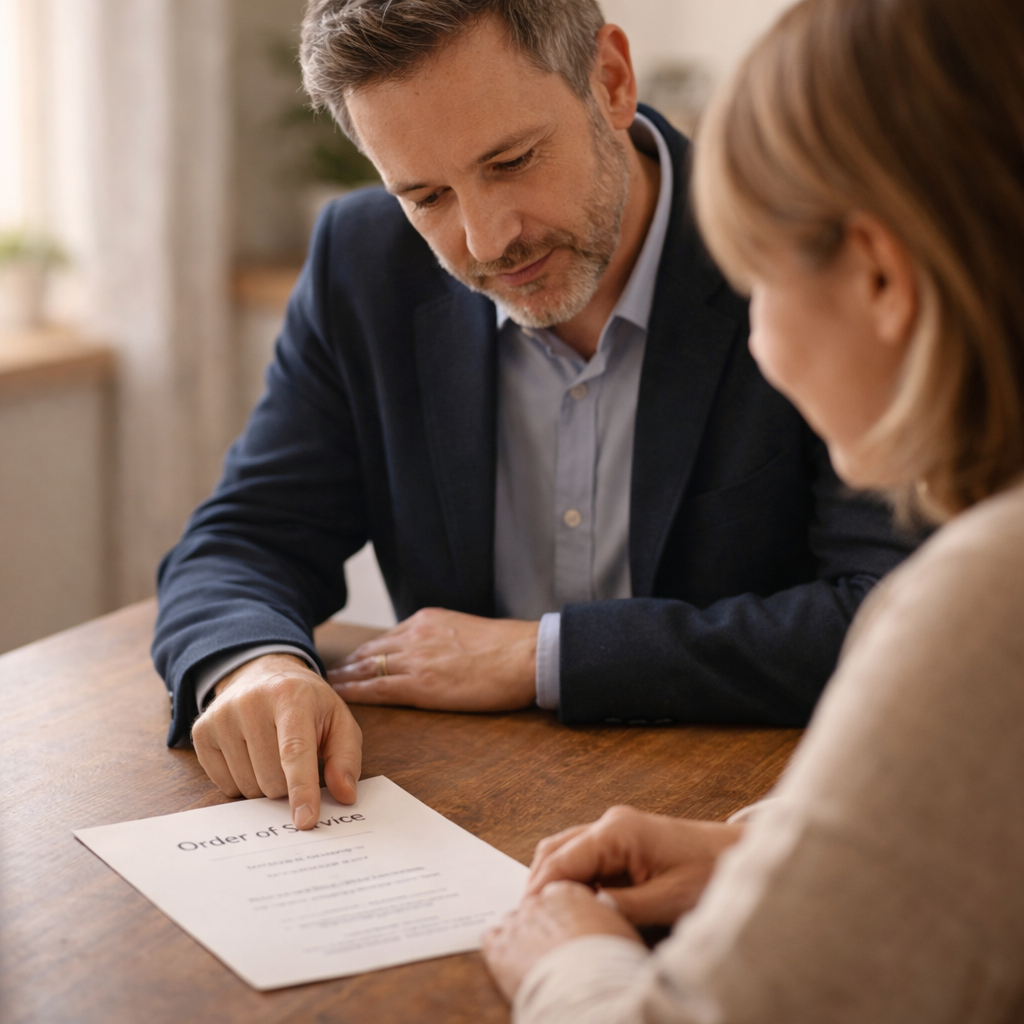 Order of service document