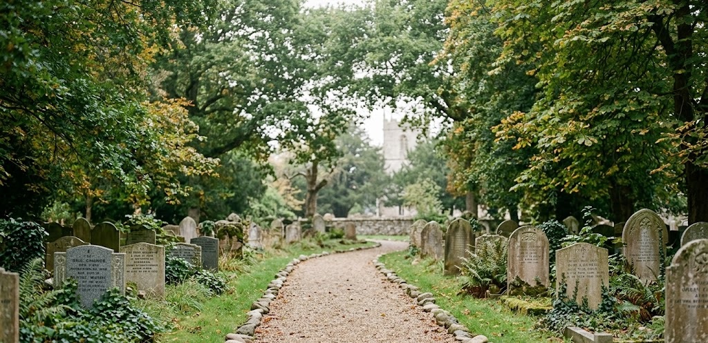 Cemetery outside a church